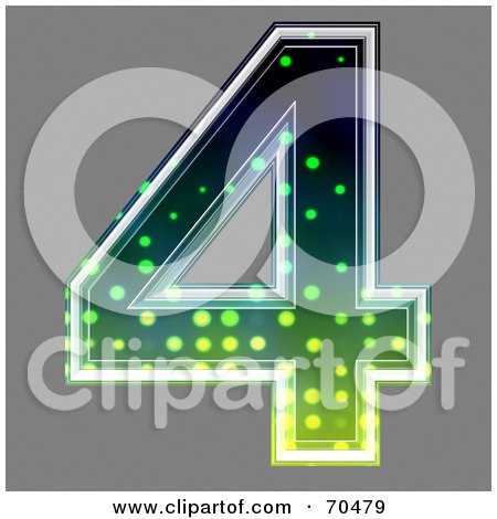 Royalty-Free (RF) Clipart Illustration of a Halftone Symbol; Number 4 by chrisroll