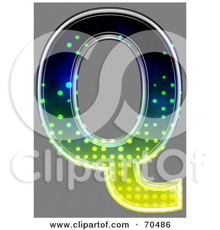 Royalty-Free (RF) Clipart Illustration of a Halftone Symbol; Capital Q by chrisroll