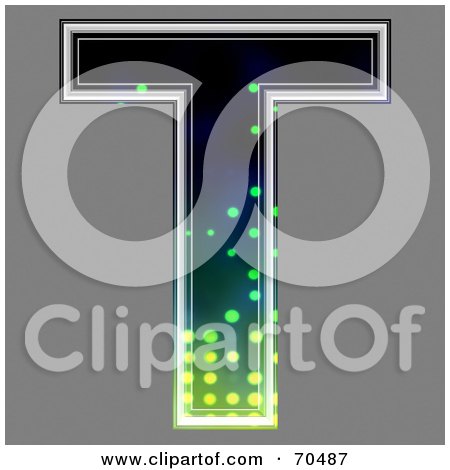 Royalty-Free (RF) Clipart Illustration of a Halftone Symbol; Capital T by chrisroll