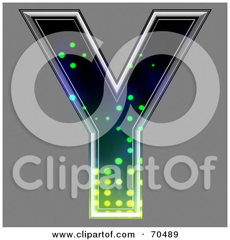 Royalty-Free (RF) Clipart Illustration of a Halftone Symbol; Capital Y by chrisroll