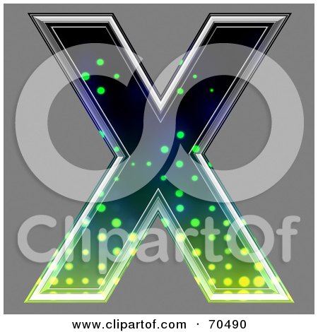 Royalty-Free (RF) Clipart Illustration of a Halftone Symbol; Capital X by chrisroll