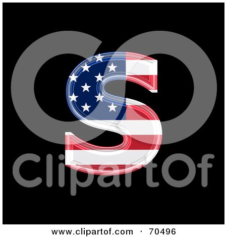 Royalty-Free (RF) Clipart Illustration of an American Symbol; Lowercase s by chrisroll
