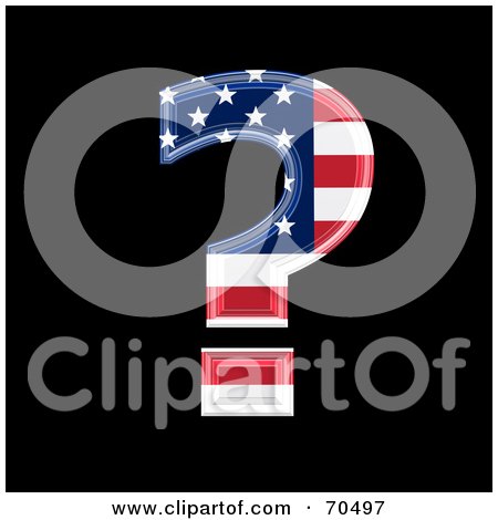Royalty-Free (RF) Clipart Illustration of an American Symbol; Question Mark by chrisroll