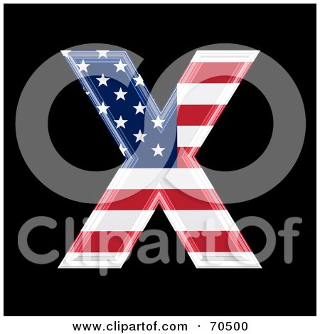 Royalty-Free (RF) Clipart Illustration of an American Symbol; Capital X by chrisroll
