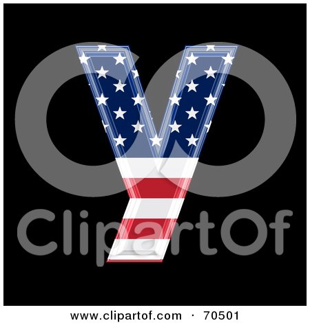 Royalty-Free (RF) Clipart Illustration of an American Symbol; Lowercase y by chrisroll