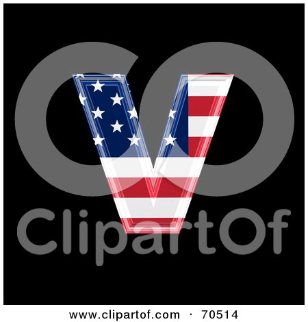 Royalty-Free (RF) Clipart Illustration of an American Symbol; Lowercase v by chrisroll