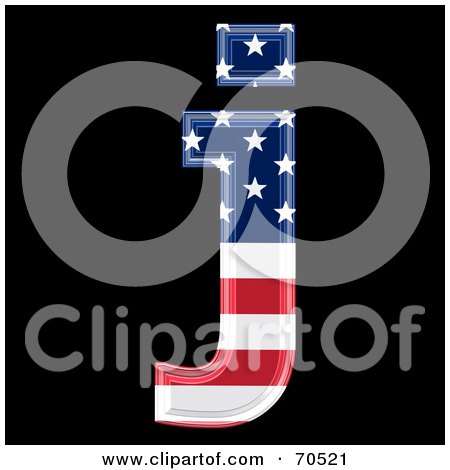Royalty-Free (RF) Clipart Illustration of an American Symbol; Lowercase j by chrisroll
