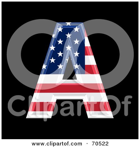 Royalty-Free (RF) Clipart Illustration of an American Symbol; Capital A by chrisroll