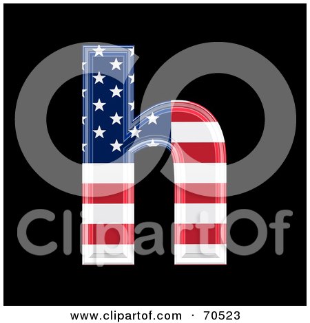 Royalty-Free (RF) Clipart Illustration of an American Symbol; Lowercase h by chrisroll