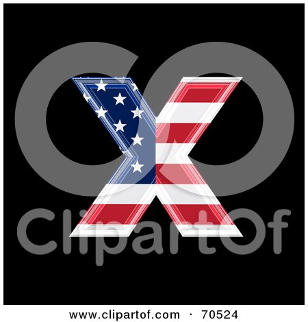 Royalty-Free (RF) Clipart Illustration of an American Symbol; Lowercase x by chrisroll