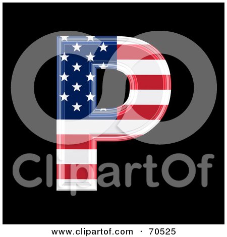Royalty-Free (RF) Clipart Illustration of an American Symbol; Capital P by chrisroll