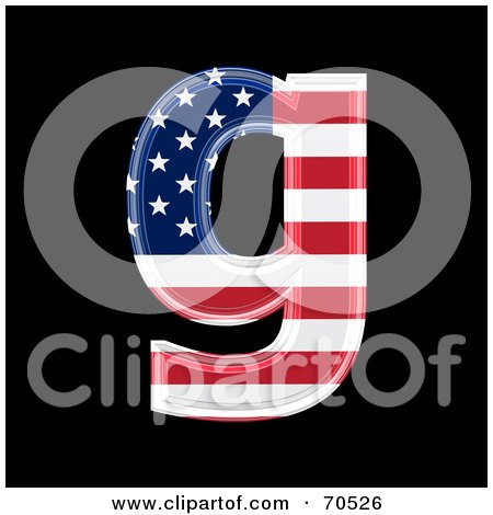 Royalty-Free (RF) Clipart Illustration of an American Symbol; Lowercase g by chrisroll