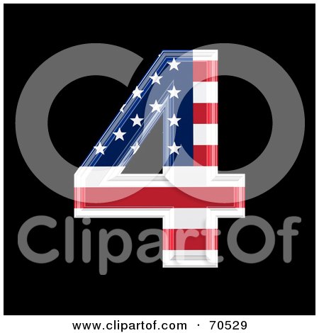 Royalty-Free (RF) Clipart Illustration of an American Symbol; Number 4 by chrisroll