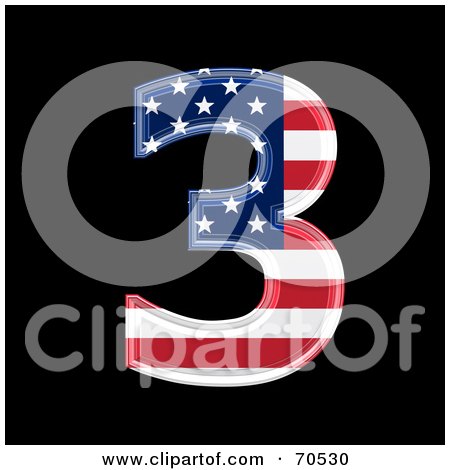 Royalty-Free (RF) Clipart Illustration of an American Symbol; Number 3 by chrisroll