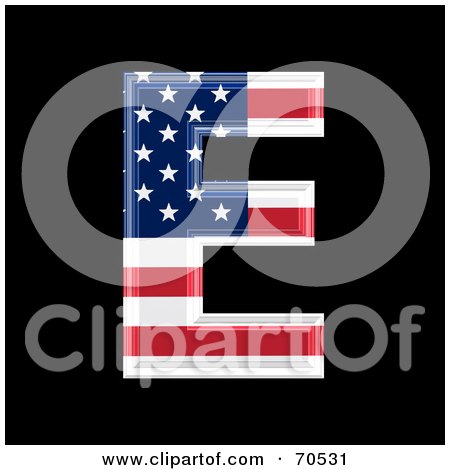 Royalty-Free (RF) Clipart Illustration of an American Symbol; Capital E by chrisroll