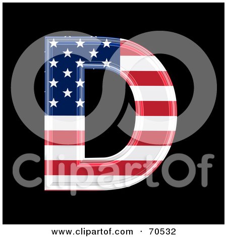 Royalty-Free (RF) Clipart Illustration of an American Symbol; Capital D ...