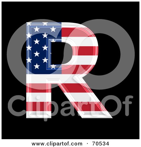 Royalty-Free (RF) Clipart Illustration of an American Symbol; Capital R by chrisroll