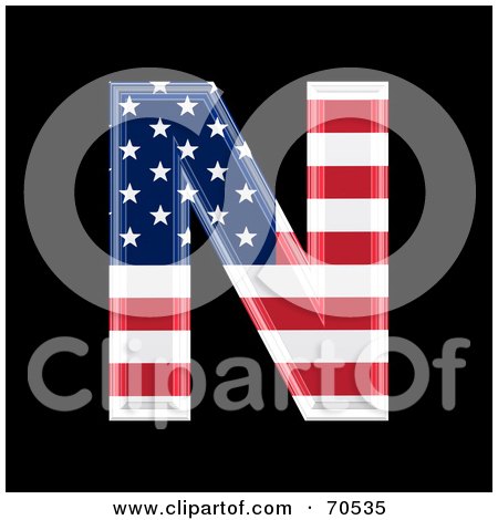 Royalty-Free (RF) Clipart Illustration of an American Symbol; Capital N by chrisroll