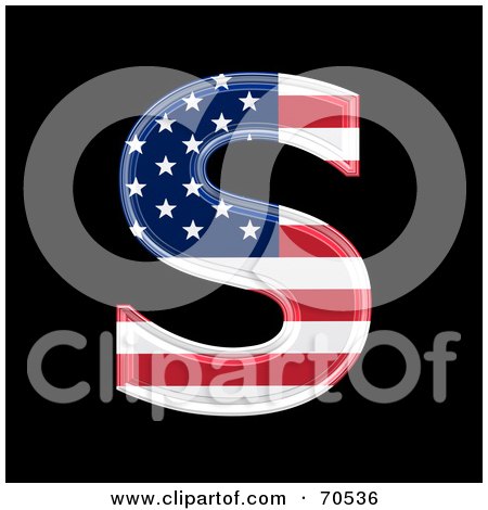 Royalty-Free (RF) Clipart Illustration of an American Symbol; Capital S by chrisroll