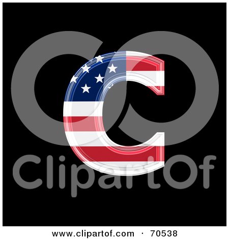 Royalty-Free (RF) Clipart Illustration of an American Symbol; Lowercase c by chrisroll