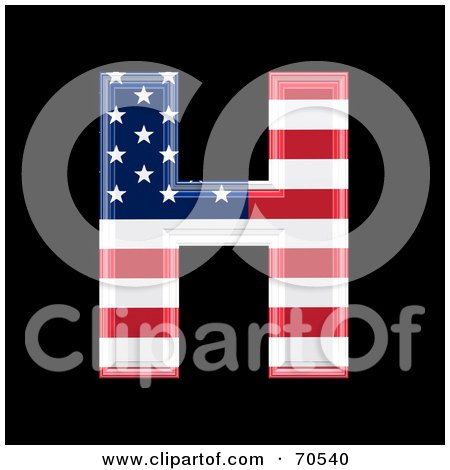 Royalty-Free (RF) Clipart Illustration of an American Symbol; Capital H by chrisroll