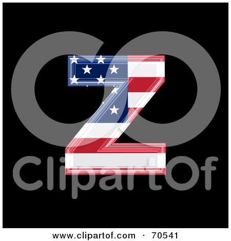 Royalty-Free (RF) Clipart Illustration of an American Symbol; Lowercase z by chrisroll