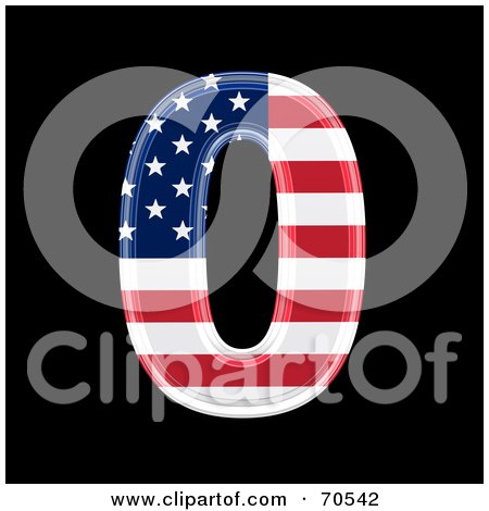 Royalty-Free (RF) Clipart Illustration of an American Symbol; Number 0 by chrisroll
