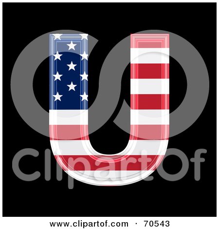Royalty-Free (RF) Clipart Illustration of an American Symbol; Capital U by chrisroll