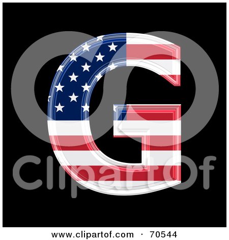 Royalty-Free (RF) Clipart Illustration of an American Symbol; Capital G by chrisroll