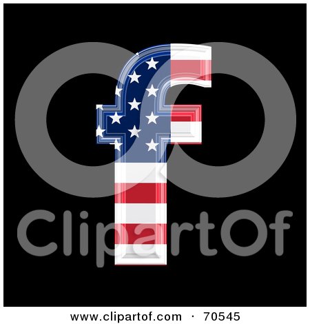 Royalty-Free (RF) Clipart Illustration of an American Symbol; Lowercase f by chrisroll