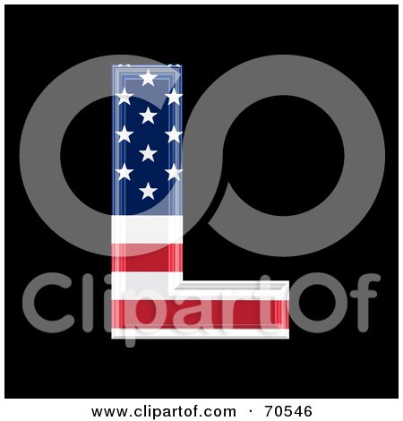 Royalty-Free (RF) Clipart Illustration of an American Symbol; Capital L by chrisroll