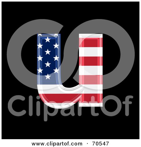 Royalty-Free (RF) Clipart Illustration of an American Symbol; Lowercase u by chrisroll