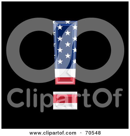 Royalty-Free (RF) Clipart Illustration of an American Symbol; Exclamation Point by chrisroll