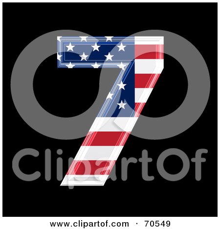 Royalty-Free (RF) Clipart Illustration of an American Symbol; Number 7 by chrisroll