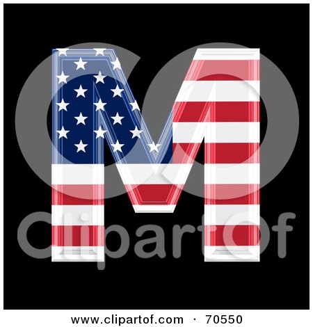 Royalty-Free (RF) Clipart Illustration of an American Symbol; Capital M by chrisroll