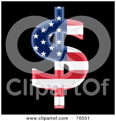 Royalty-Free (RF) Clipart Illustration of an American Symbol; Dollar by chrisroll