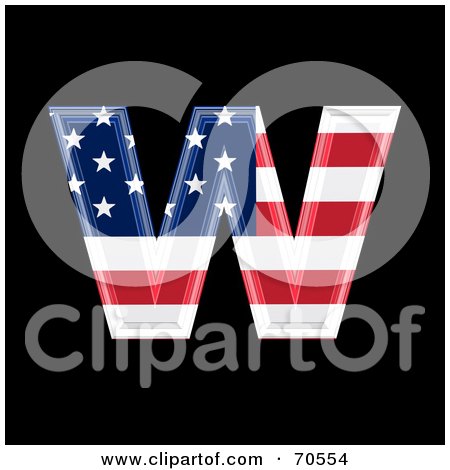 Royalty-Free (RF) Clipart Illustration of an American Symbol; Lowercase w by chrisroll