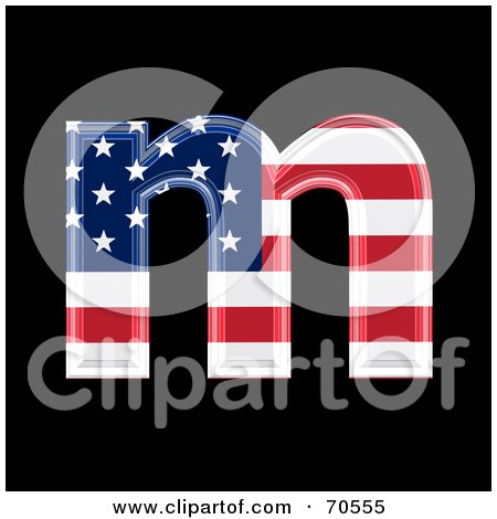 Royalty-Free (RF) Clipart Illustration of an American Symbol; Lowercase m by chrisroll