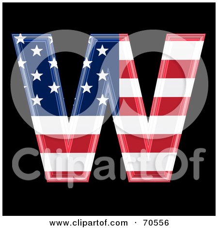 Royalty-Free (RF) Clipart Illustration of an American Symbol; Capital W by chrisroll