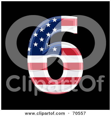 Royalty-Free (RF) Clipart Illustration of an American Symbol; Number 6 by chrisroll