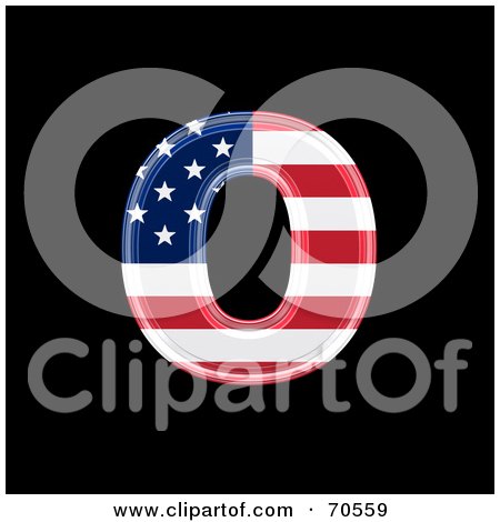 Royalty-Free (RF) Clipart Illustration of an American Symbol; Lowercase o by chrisroll