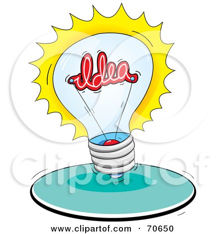 Royalty-Free (RF) Clipart Illustration of a Bright Lightbulb With An Idea Inside by jtoons