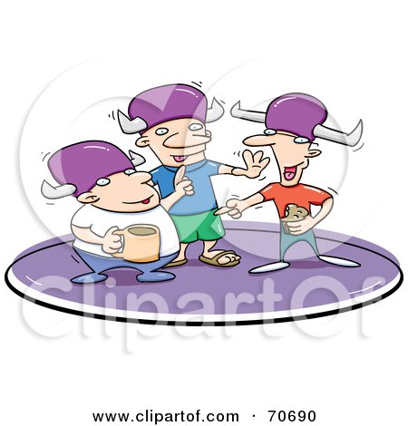 Royalty-Free (RF) Clipart Illustration of Three Lodge Brothers Talking And Drinking by jtoons