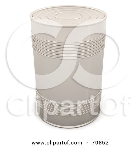 Royalty-Free (RF) Clipart Illustration of a 3d White Tin Can by KJ Pargeter