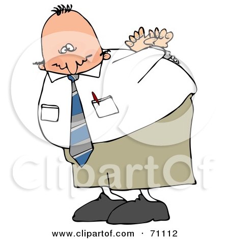 Royalty-Free (RF) Clipart Illustration of a Handcuffed Businessman With An Agonizing Expression by djart