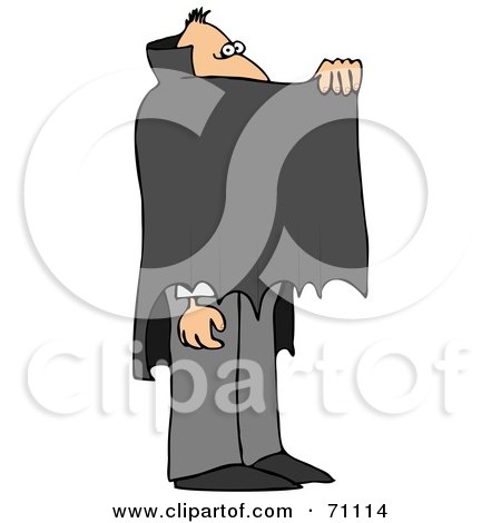 Royalty-Free (RF) Clipart Illustration of a Vampire Peeking Over A Cape by djart
