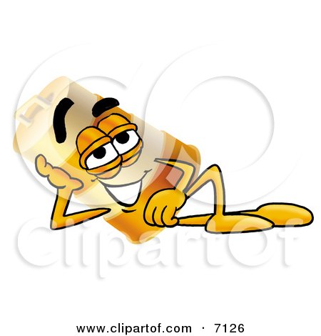 Clipart Picture of a Barrel Mascot Cartoon Character Resting His Head on His Hand by Mascot Junction