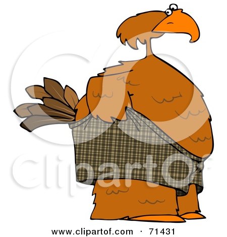 Royalty-Free (RF) Clipart Illustration of an Embarrassed Bird Pulling Up His Shorts by djart