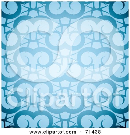 Royalty-Free (RF) Clipart Illustration of a Glowing Blue Ram Patterned Background by michaeltravers