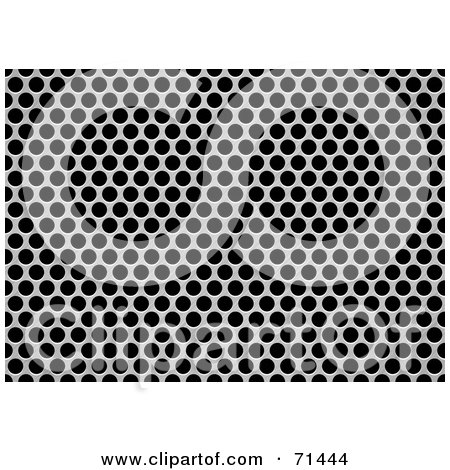 Royalty-Free (RF) Clipart Illustration of a Brushed Metal Grate With Holes by michaeltravers